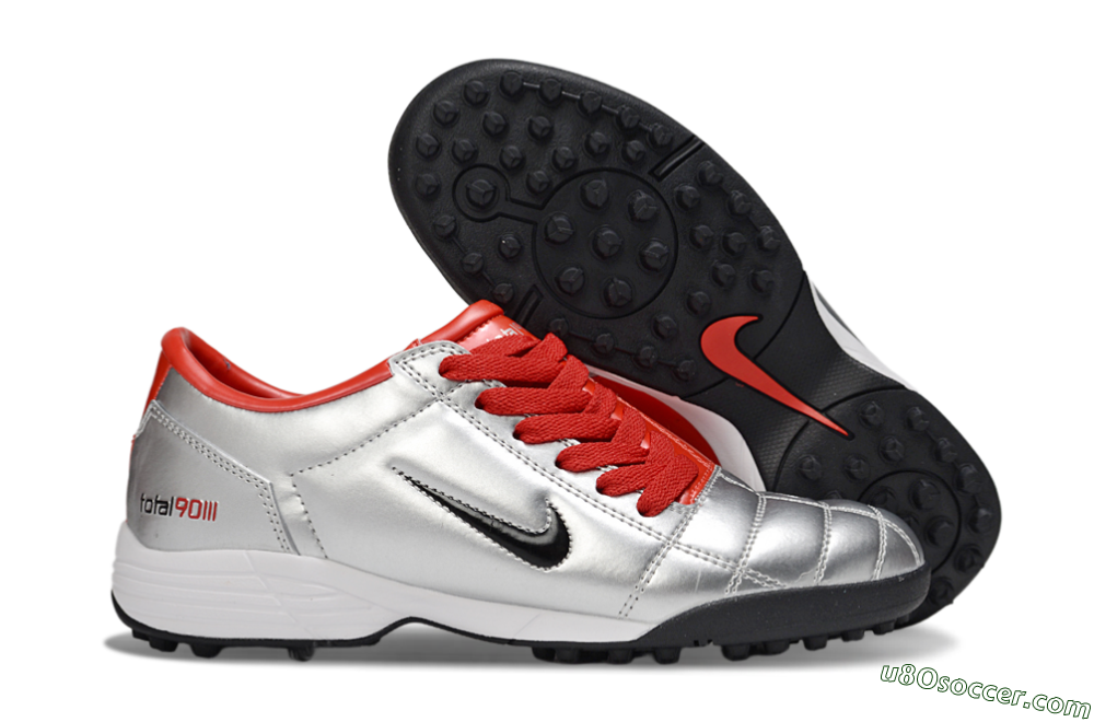 Nike Total 90 II TF Artificial Turf Soccer Shoes - Silver/Black/Red 1