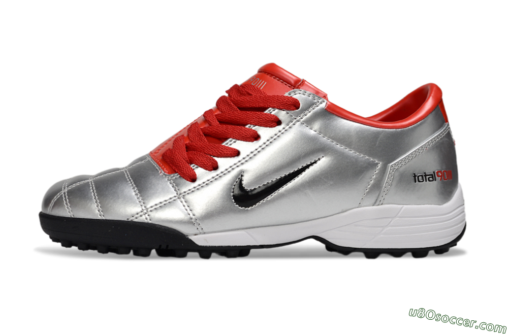 Nike Total 90 II TF Artificial Turf Soccer Shoes - Silver/Black/Red 2
