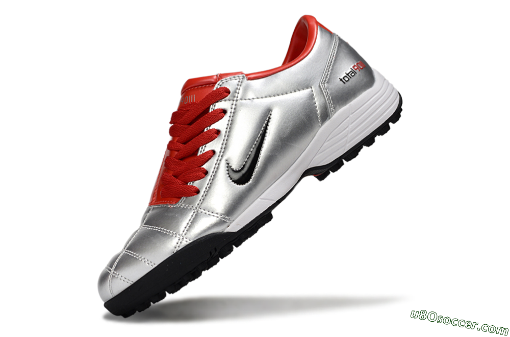 Nike Total 90 II TF Artificial Turf Soccer Shoes - Silver/Black/Red 5