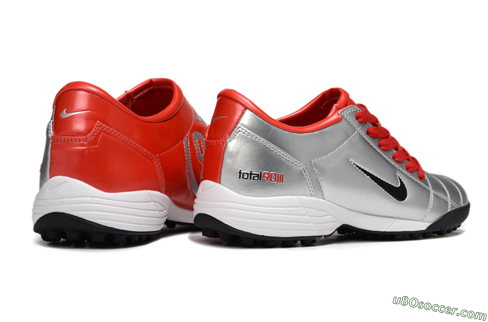 Nike Total 90 II TF Artificial Turf Soccer Shoes - Silver/Black/Red 6
