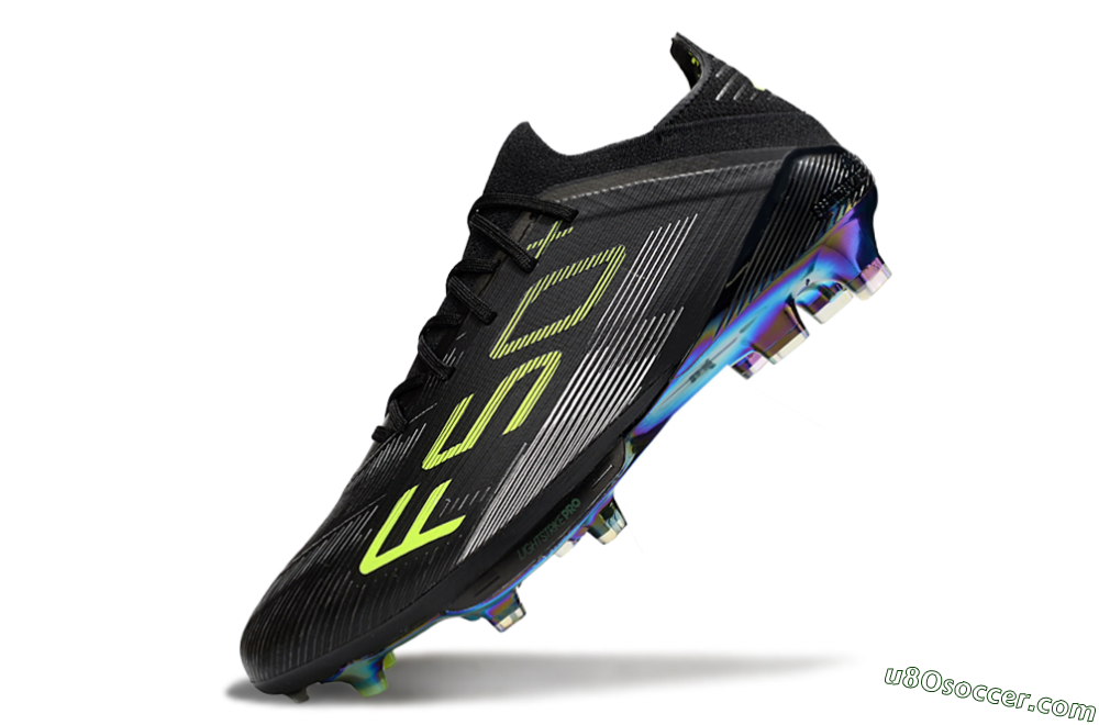 Adidas F50+ Elite Lightstrike Pro FG Firm Ground Soccer Cleats - Black/Yellow/Silver 5