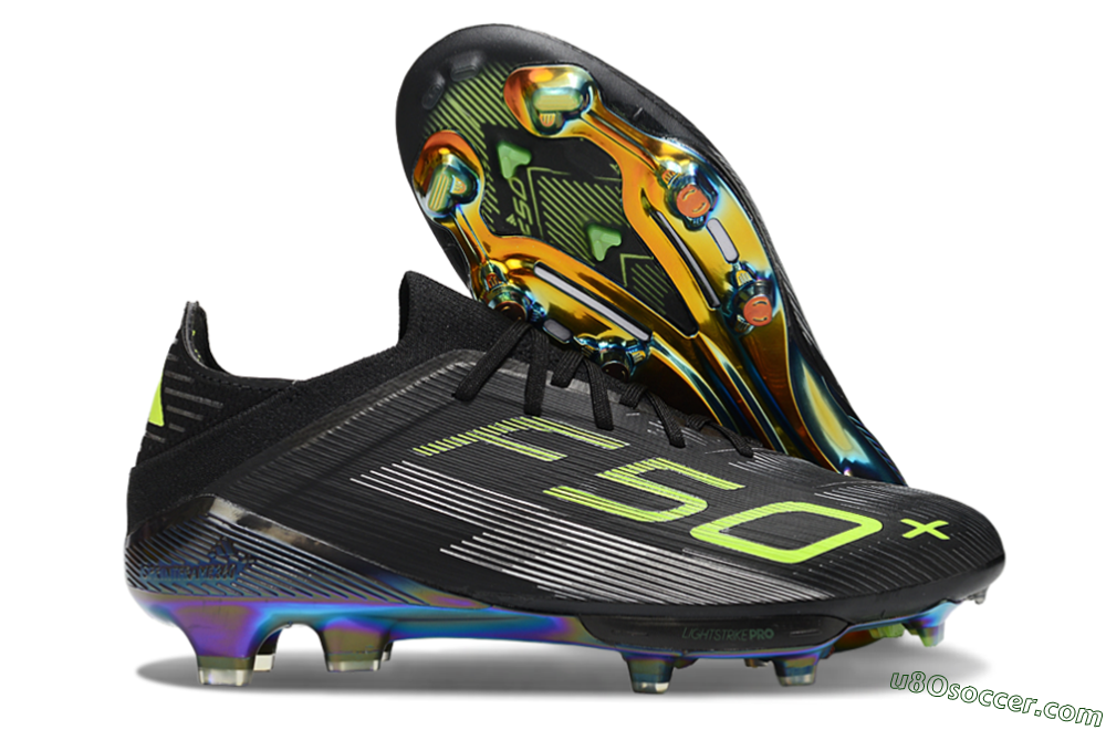 Adidas F50+ Elite Lightstrike Pro FG Firm Ground Soccer Cleats - Black/Yellow/Silver 1