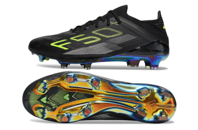 Adidas F50+ Elite Lightstrike Pro FG Firm Ground Soccer Cleats - Black/Yellow/Silver