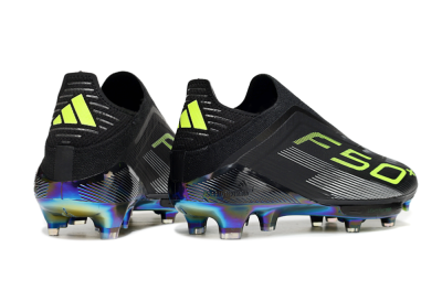 Adidas F50+ Elite Lightstrike Pro Laceless FG Firm Ground Soccer Cleats - Black/Yellow/Silver