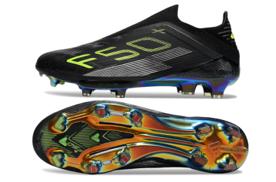 Adidas F50+ Elite Lightstrike Pro Laceless FG Firm Ground Soccer Cleats - Black/Yellow/Silver