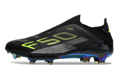 Adidas F50+ Elite Lightstrike Pro Laceless FG Firm Ground Soccer Cleats - Black/Yellow/Silver