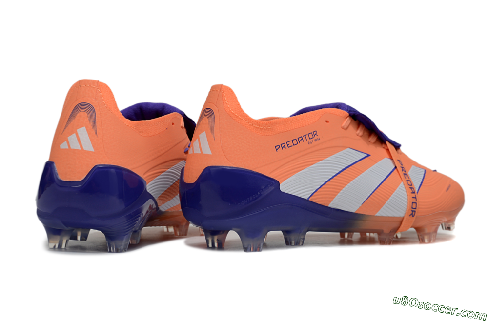 Adidas Predator Elite Foldover Tongue FG Firm Ground Soccer Cleats - Orange/White/Blue 6