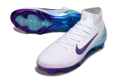 Nike Air Zoom Mercurial Superfly 10 Elite FG Firm Ground Soccer Cleats - White/Purple/Jade