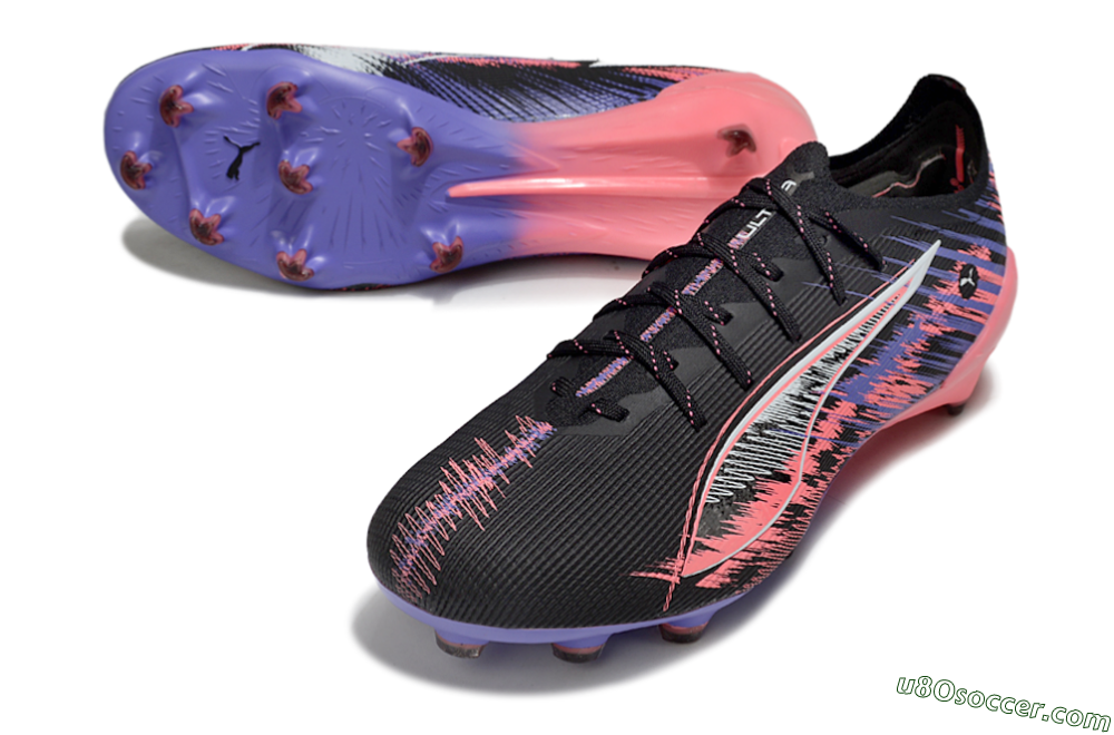 Puma Ultra 5 Ultimate FG Firm Ground Soccer Cleats - Black/Pink/Purple 3