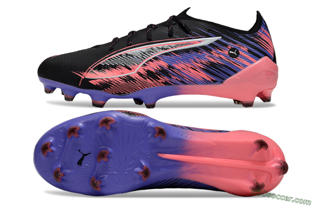 Puma Ultra 5 Ultimate FG Firm Ground Soccer Cleats - Black/Pink/Purple 0