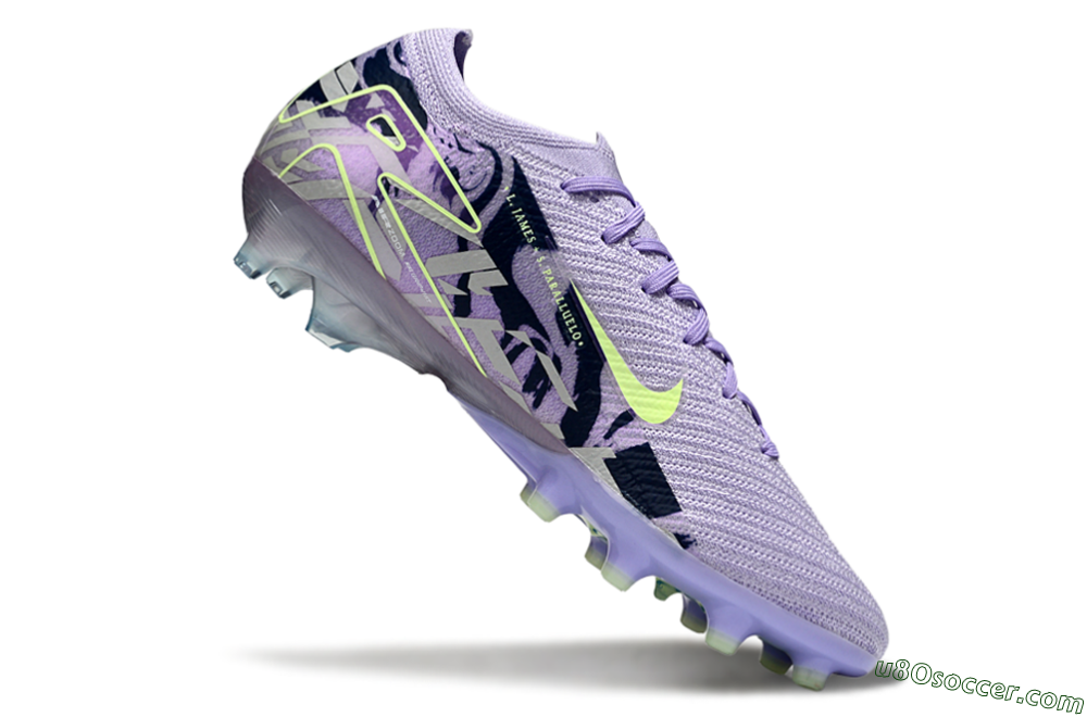Nike Air Zoom Mercurial Vapor 16 Elite AG Artificial Grass Soccer Cleats - Purple/Black/Yellow 4