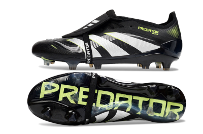 Adidas Predator 25 Elite Foldover Tongue FG Firm Ground Soccer Cleats - Black/White/Yellow