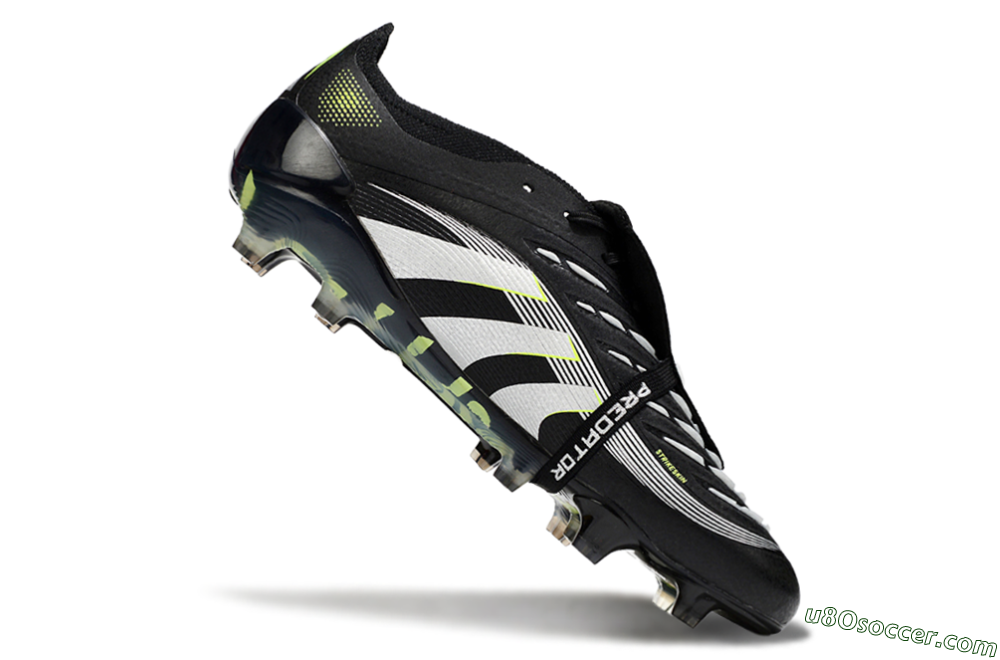 Adidas Predator 25 Elite Foldover Tongue FG Firm Ground Soccer Cleats - Black/White/Yellow 4