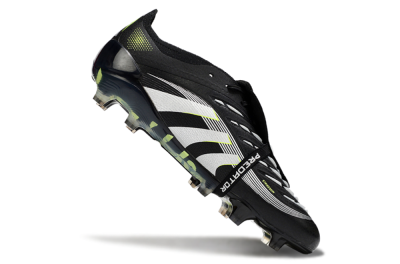 Adidas Predator 25 Elite Foldover Tongue FG Firm Ground Soccer Cleats - Black/White/Yellow