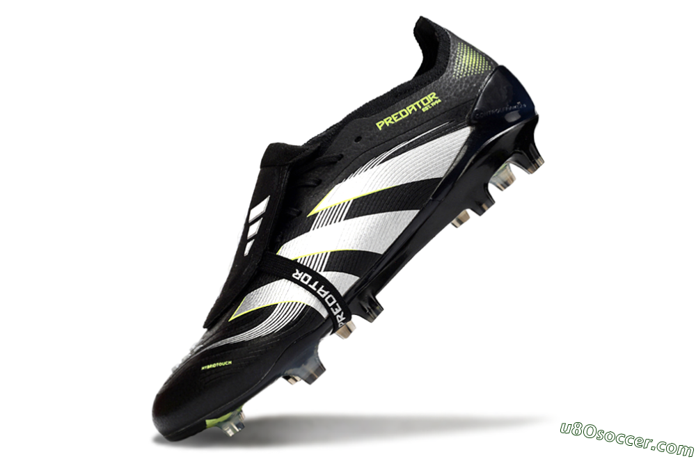 Adidas Predator 25 Elite Foldover Tongue FG Firm Ground Soccer Cleats - Black/White/Yellow 5