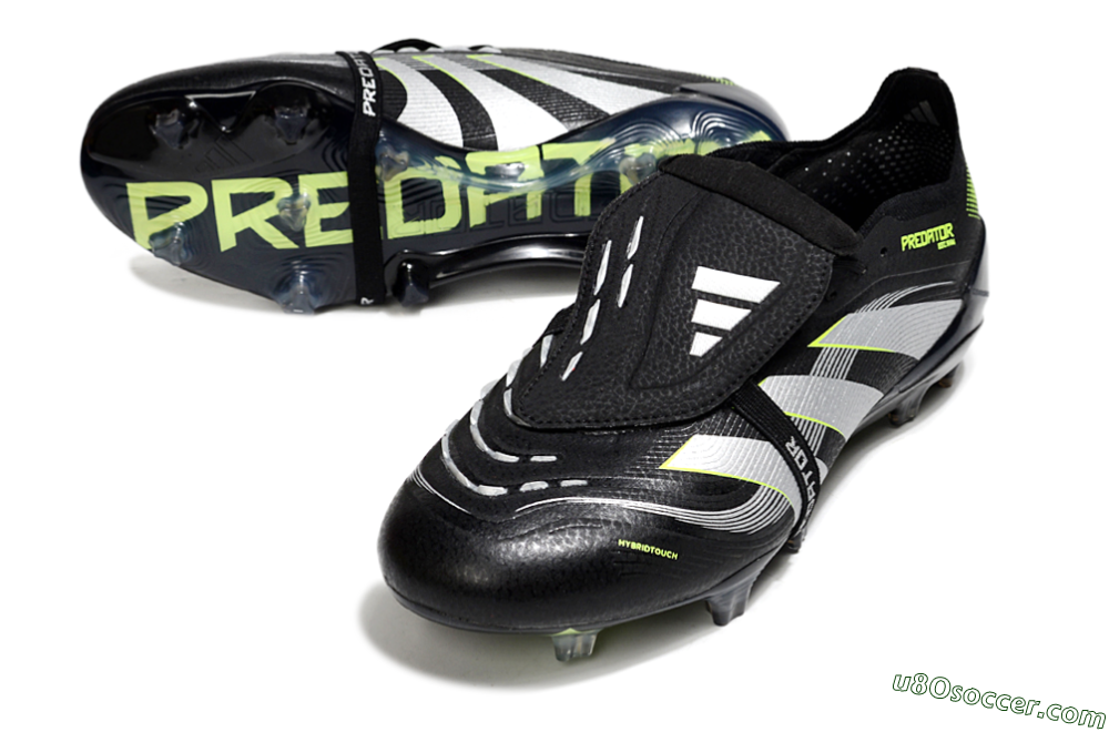 Adidas Predator 25 Elite Foldover Tongue FG Firm Ground Soccer Cleats - Black/White/Yellow 3