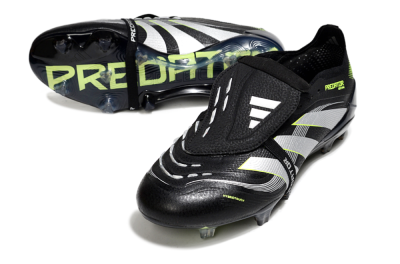 Adidas Predator 25 Elite Foldover Tongue FG Firm Ground Soccer Cleats - Black/White/Yellow