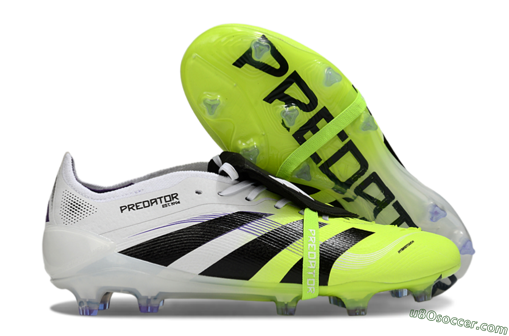 Adidas Predator 25 Elite Foldover Tongue FG Firm Ground Soccer Cleats - White/Yellow/Black 1