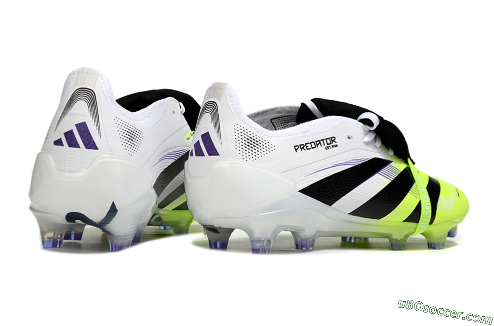 Adidas Predator 25 Elite Foldover Tongue FG Firm Ground Soccer Cleats - White/Yellow/Black 6