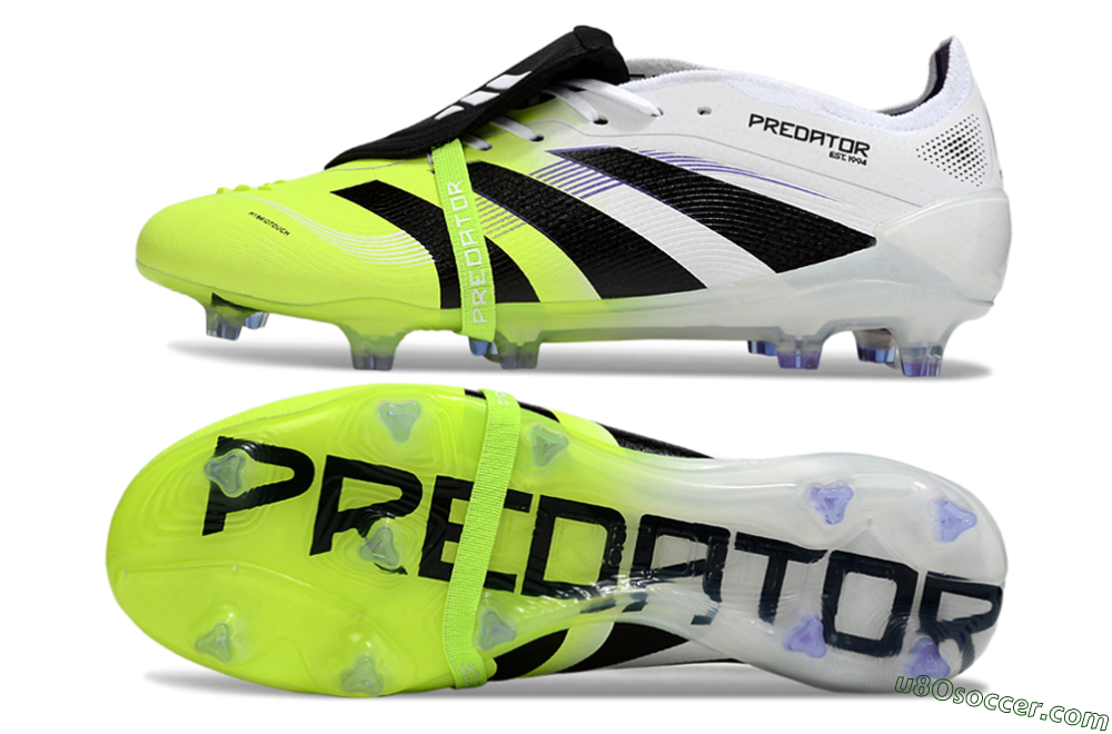 Adidas Predator 25 Elite Foldover Tongue FG Firm Ground Soccer Cleats - White/Yellow/Black 0