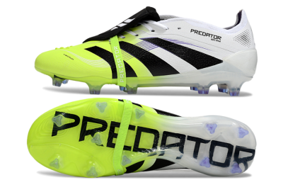 Adidas Predator 25 Elite Foldover Tongue FG Firm Ground Soccer Cleats - White/Yellow/Black
