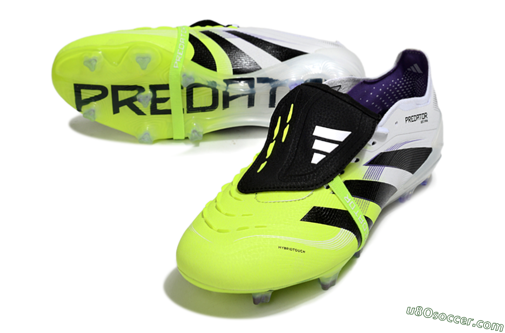 Adidas Predator 25 Elite Foldover Tongue FG Firm Ground Soccer Cleats - White/Yellow/Black 3