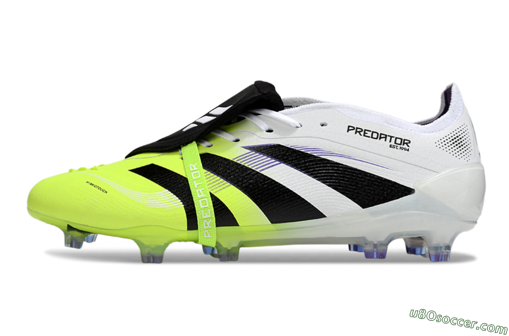 Adidas Predator 25 Elite Foldover Tongue FG Firm Ground Soccer Cleats - White/Yellow/Black 2
