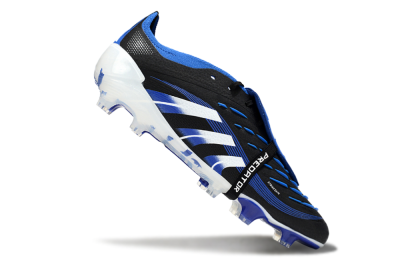 Adidas Predator 25 Elite Foldover Tongue FG Firm Ground Soccer Cleats - Black/White/Blue