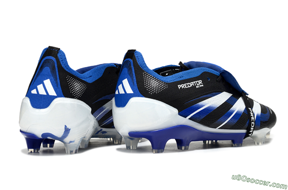 Adidas Predator 25 Elite Foldover Tongue FG Firm Ground Soccer Cleats - Black/White/Blue 6