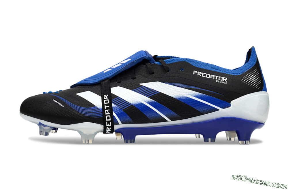 Adidas Predator 25 Elite Foldover Tongue FG Firm Ground Soccer Cleats - Black/White/Blue 2