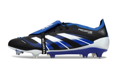 Adidas Predator 25 Elite Foldover Tongue FG Firm Ground Soccer Cleats - Black/White/Blue