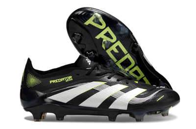 Adidas Predator 25 Elite FG Firm Ground Soccer Cleats - Black/White/Yellow