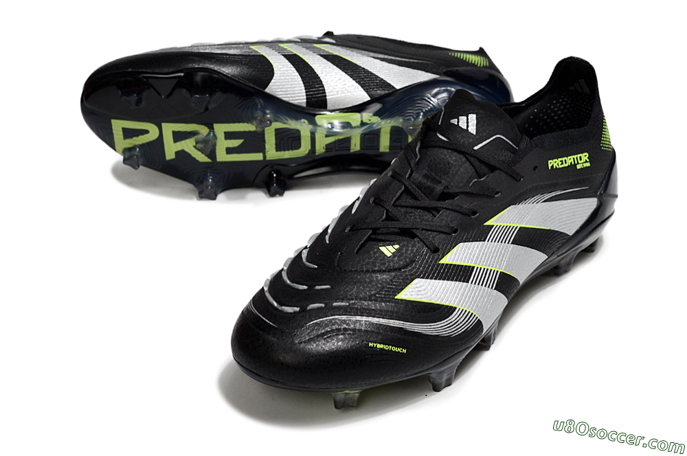 Adidas Predator 25 Elite FG Firm Ground Soccer Cleats - Black/White/Yellow 3