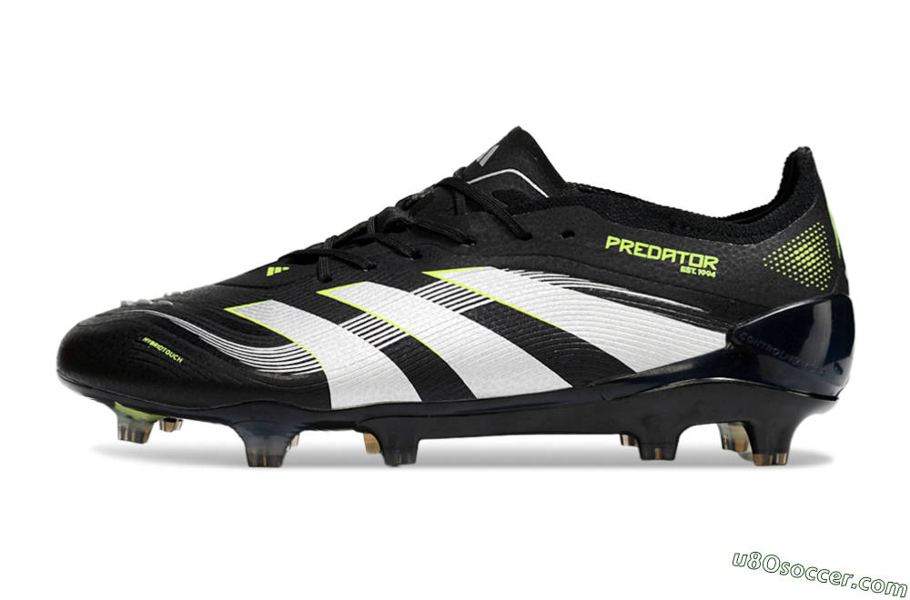 Adidas Predator 25 Elite FG Firm Ground Soccer Cleats - Black/White/Yellow 2