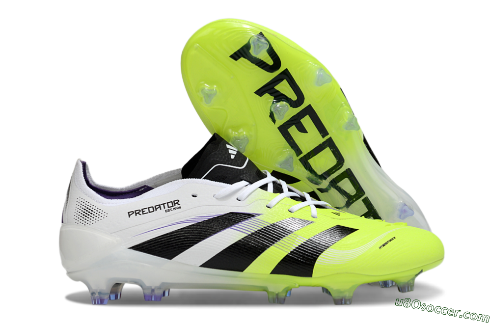 Adidas Predator 25 Elite FG Firm Ground Soccer Cleats - White/Yellow/Black 1