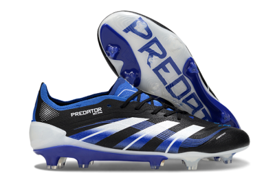 Adidas Predator 25 Elite FG Firm Ground Soccer Cleats - Black/White/Blue