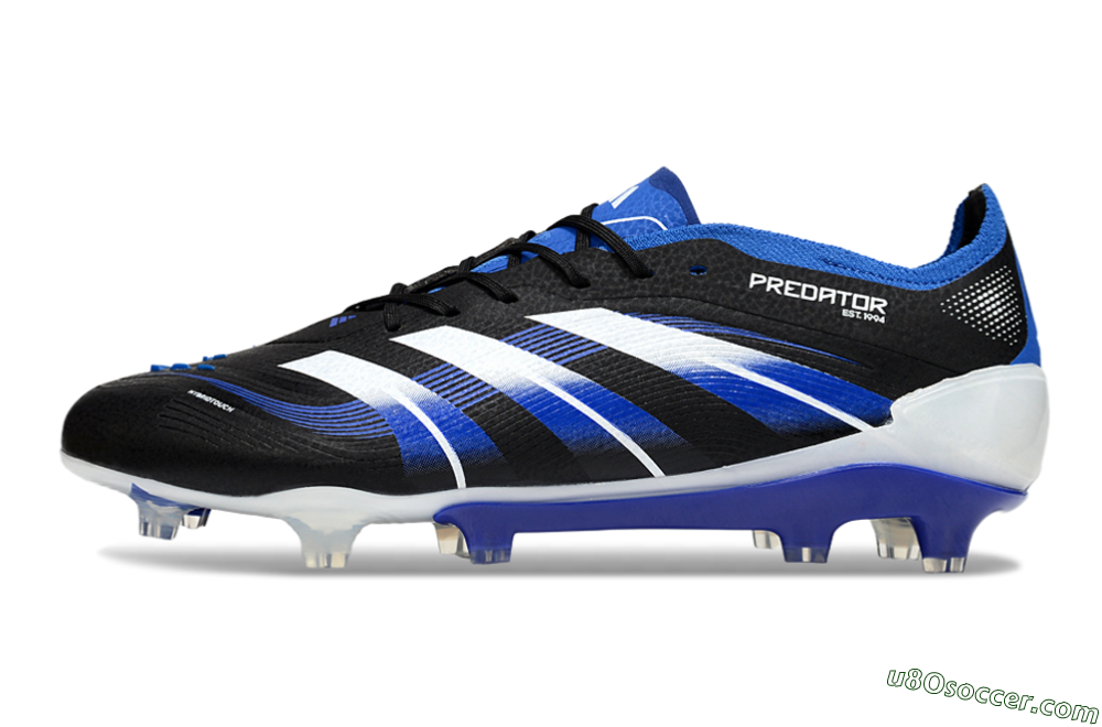 Adidas Predator 25 Elite FG Firm Ground Soccer Cleats - Black/White/Blue 2