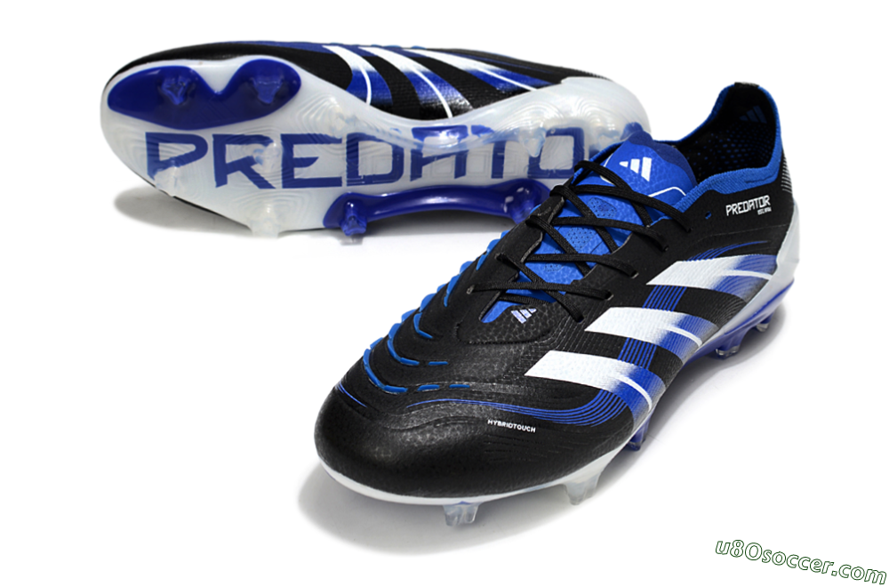 Adidas Predator 25 Elite FG Firm Ground Soccer Cleats - Black/White/Blue 3