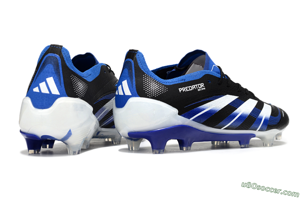 Adidas Predator 25 Elite FG Firm Ground Soccer Cleats - Black/White/Blue 6