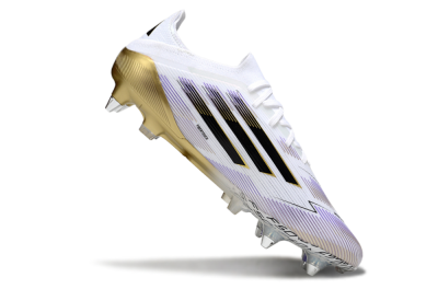 Adidas F50 Elite SG Soft Ground Soccer Cleats - White/Purple/Gold