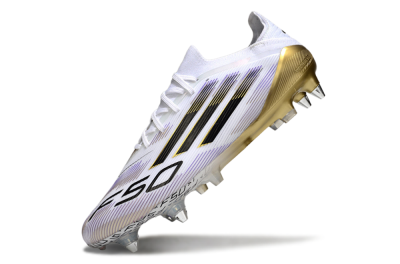 Adidas F50 Elite SG Soft Ground Soccer Cleats - White/Purple/Gold