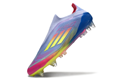 Adidas F50 Elite Laceless SG Soft Ground Soccer Cleats - Blue/Yellow/Pink