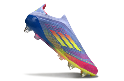 Adidas F50 Elite Laceless SG Soft Ground Soccer Cleats - Blue/Yellow/Pink