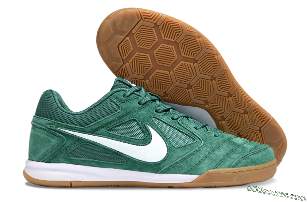 Nike Lunar Gato 2 IC Indoor & Futsal Soccer Shoes - Green/White/Brown 1