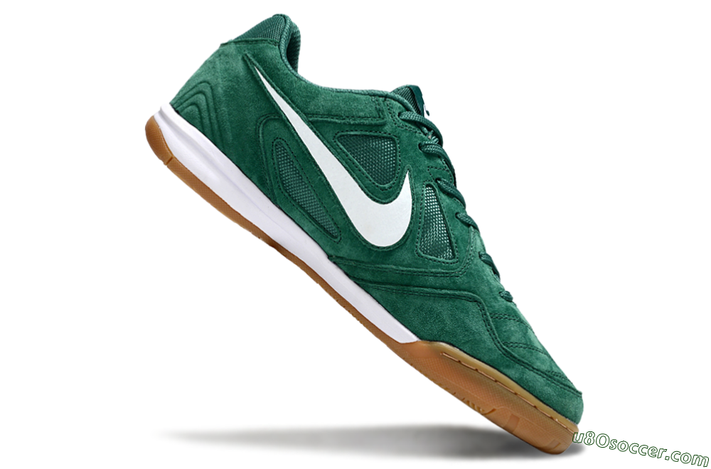 Nike Lunar Gato 2 IC Indoor & Futsal Soccer Shoes - Green/White/Brown 4