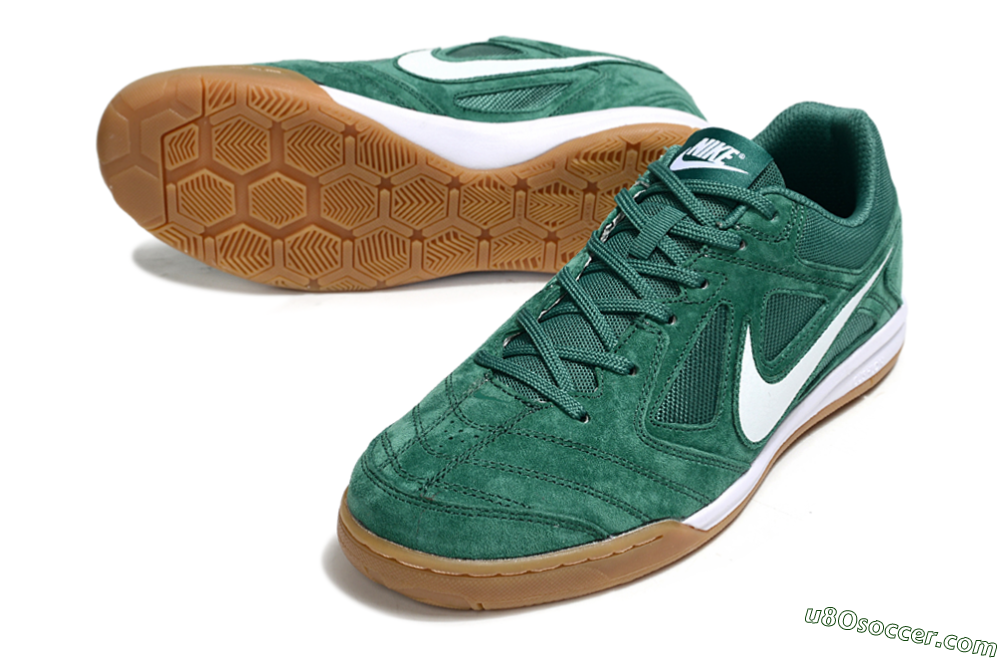 Nike Lunar Gato 2 IC Indoor & Futsal Soccer Shoes - Green/White/Brown 3