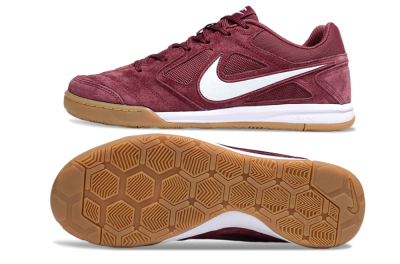 Nike Lunar Gato 2 IC Indoor & Futsal Soccer Shoes - Red/White/Brown