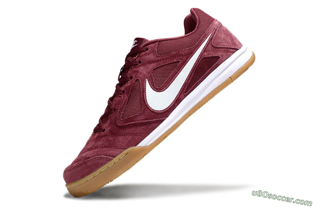 Nike Lunar Gato 2 IC Indoor & Futsal Soccer Shoes - Red/White/Brown 5