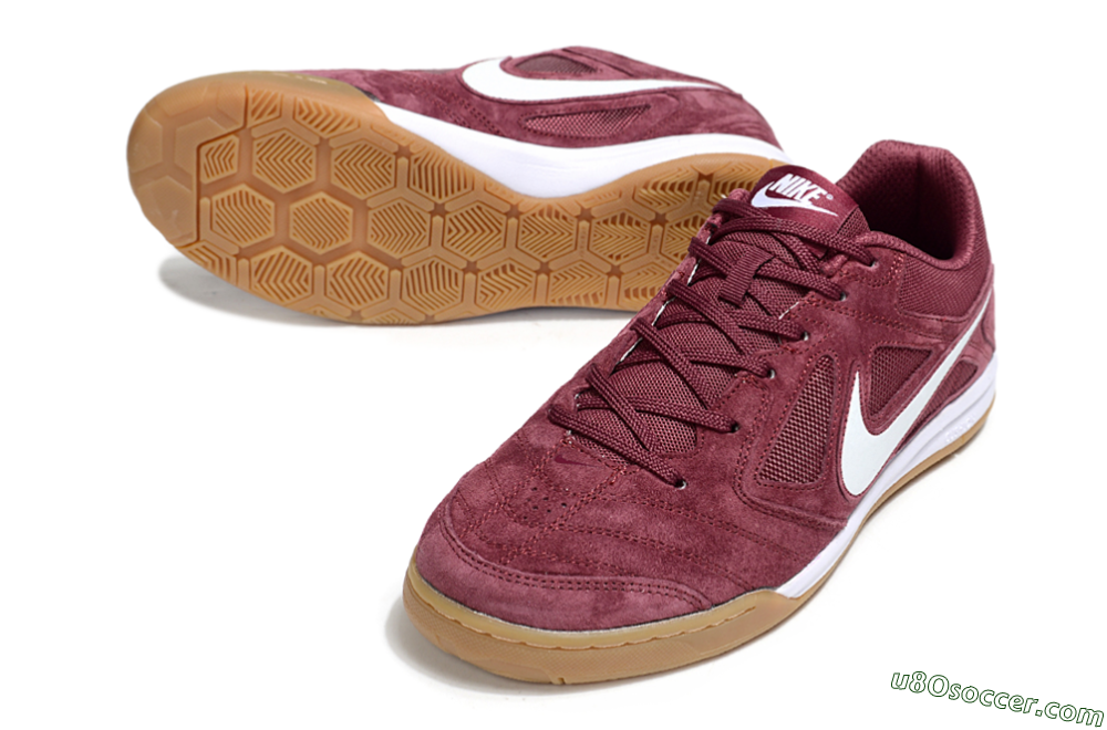 Nike Lunar Gato 2 IC Indoor & Futsal Soccer Shoes - Red/White/Brown 3