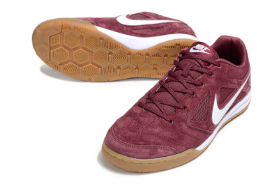 Nike Lunar Gato 2 IC Indoor & Futsal Soccer Shoes - Red/White/Brown